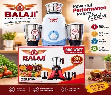 Balaji Mixer Grinder — 750W, 3 JAR