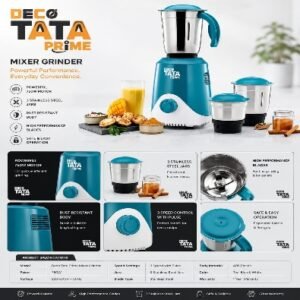 Deco Tata Prime Mixer Grinder — 900W - 3JAR